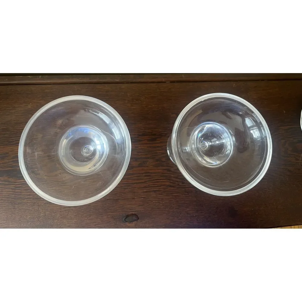 Vintage Plastic Clear Margarita Glass Set‎ of 2 Heavy Duty 7
